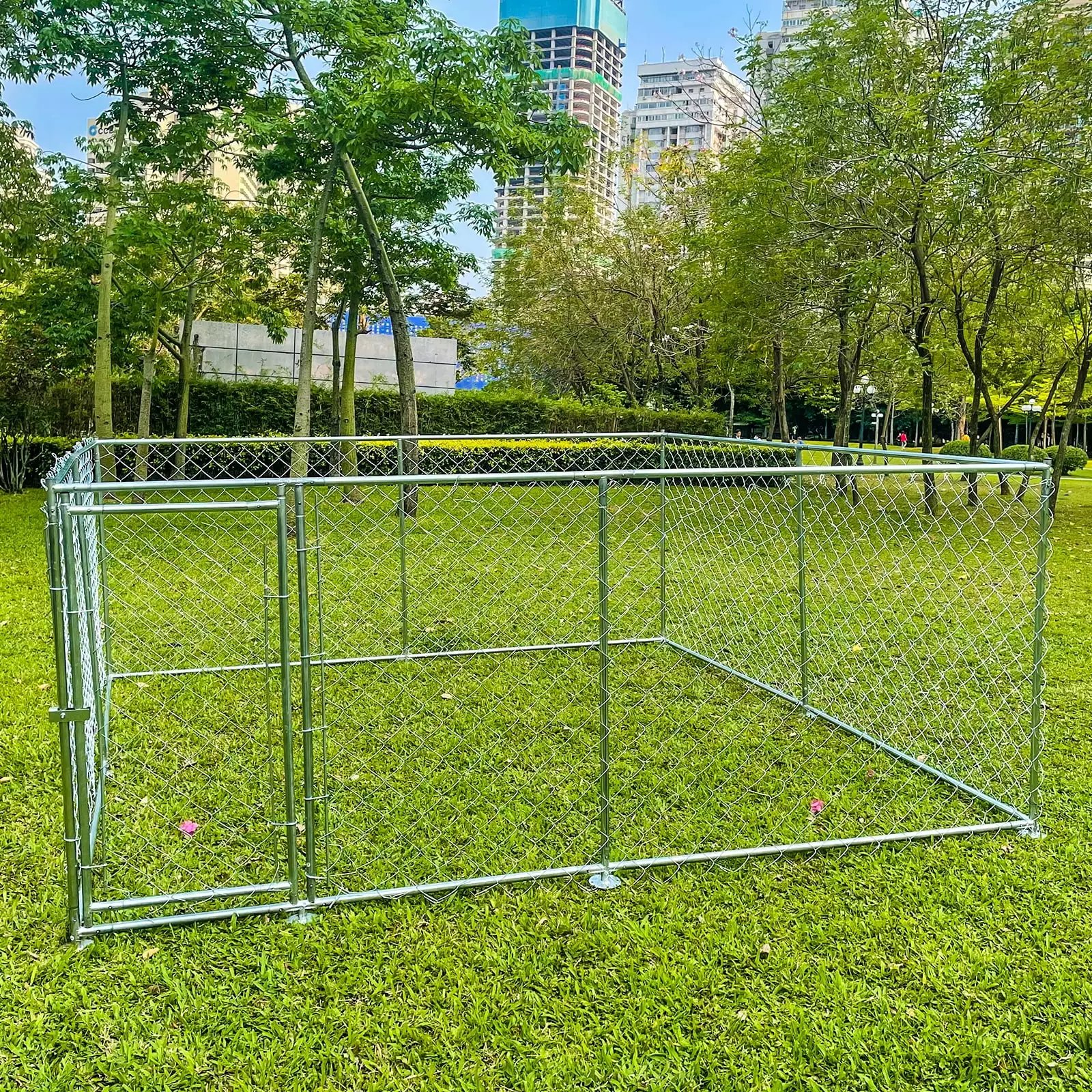 10 x 10 Heavy Duty Galvanized Chain Link Dog Kennel Enclosure for Large Dogs Outdoor Dog Cages