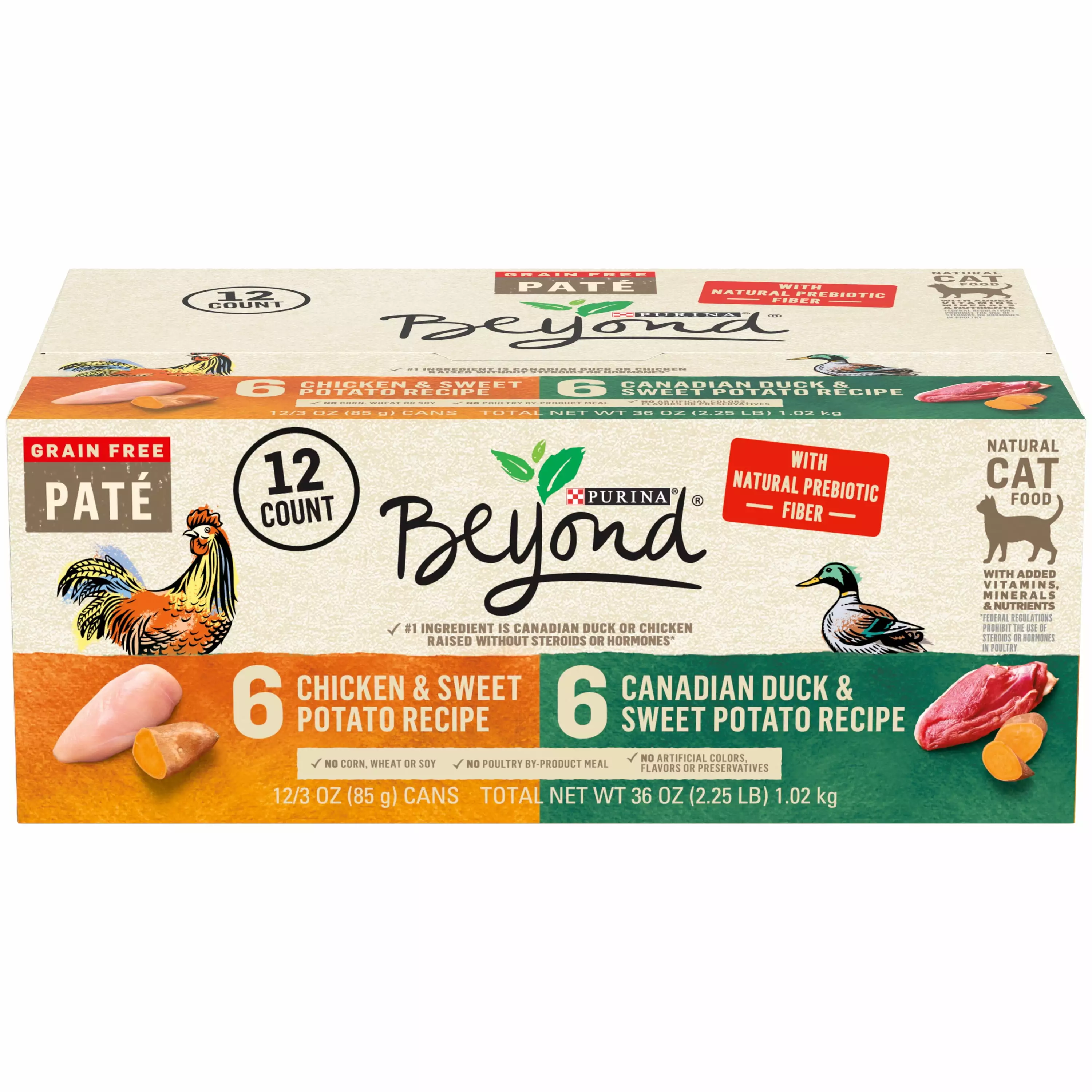 (12 Pack) Purina Beyond Grain Free Natural Pate Wet Cat Food Variety Pack. Grain Free Poultry. 3 oz. Cans