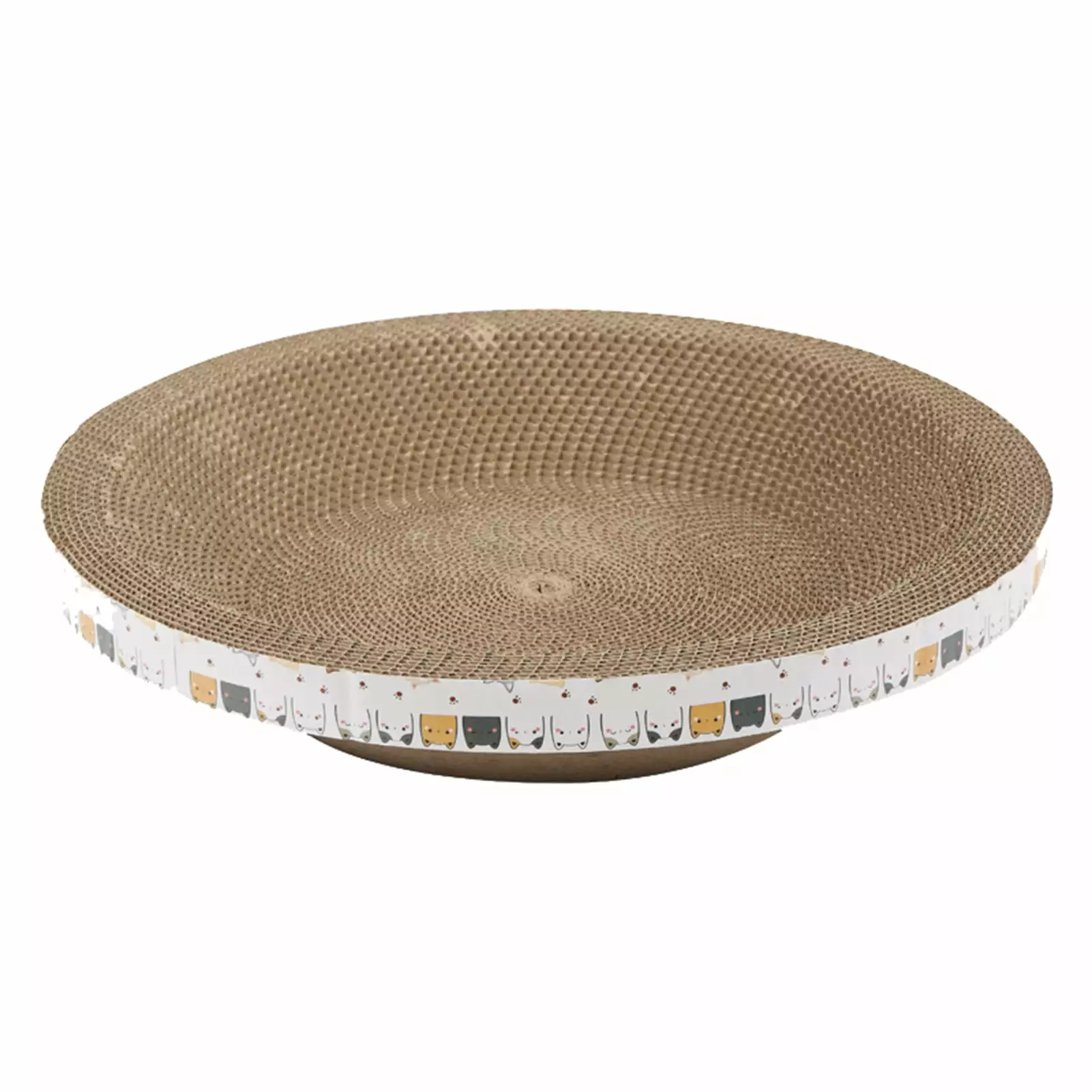 13.8in Cat Scratcher Cardboard. Round Shape Cat Scratcher Bowl Bed Resistant Cat Scratching Pad for Indoor Cats and Kitten Cat Scratch Pad Board for Furniture Protection