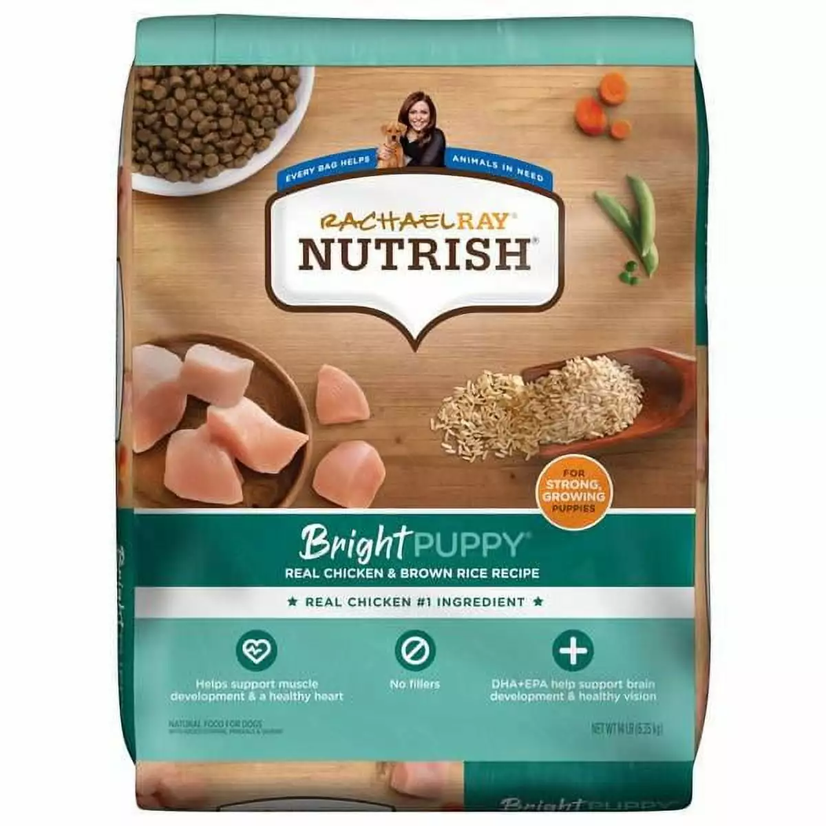 14 lb Bright Puppy Dry Dog Food. Real Chicken and Brown Rice Recipe