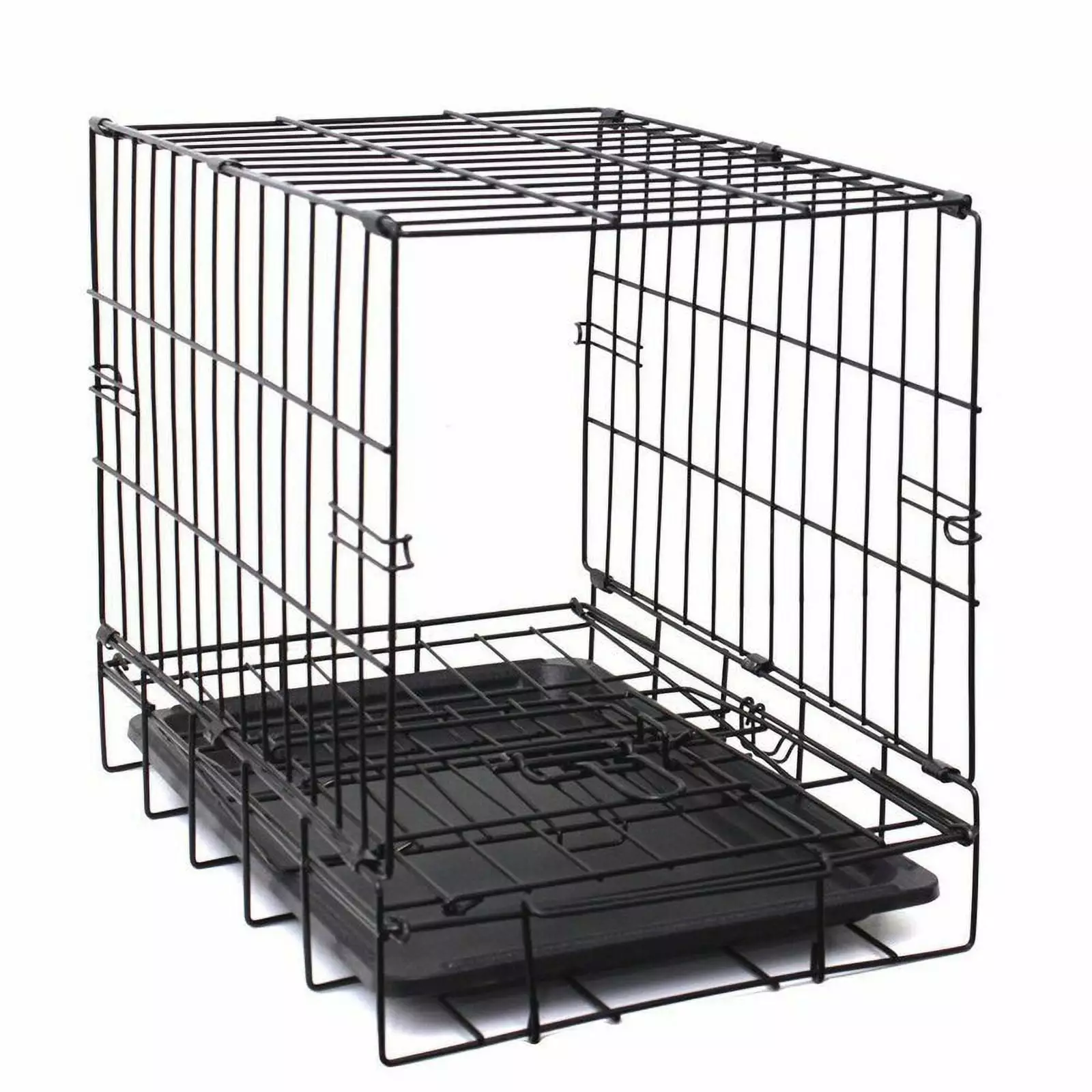 15003913 20 to 48 Folding Metal 2 Door Pet Kennel Playpen Dog Crate Black 48