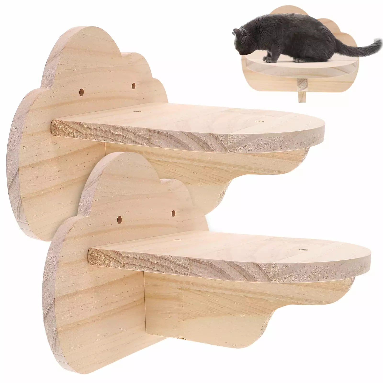 2 Pcs Cat Wall Steps Furniture Cat Steps Rack Shelf Cat Wall Shelves