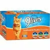 (24 Pack) 9Lives Seafood and Poultry Favorites Wet Cat Food Variety Pack. 5.5 oz. Cans