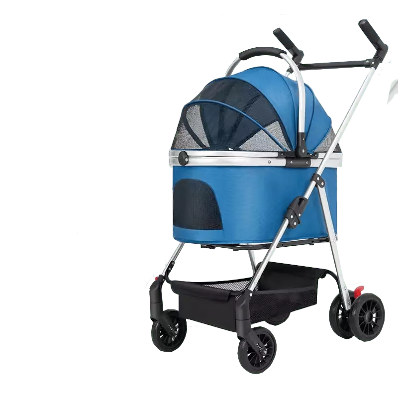 3-in-1 foldable and detachable pet stroller. lightweight stroller with removable station wagon. car seat cage carrier and storage basket for medium and small pets