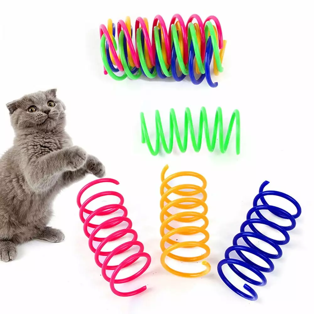 100Pc Cat Spiral Spring Toy to Kill Time and Keep Fit Interactive Cat Toy