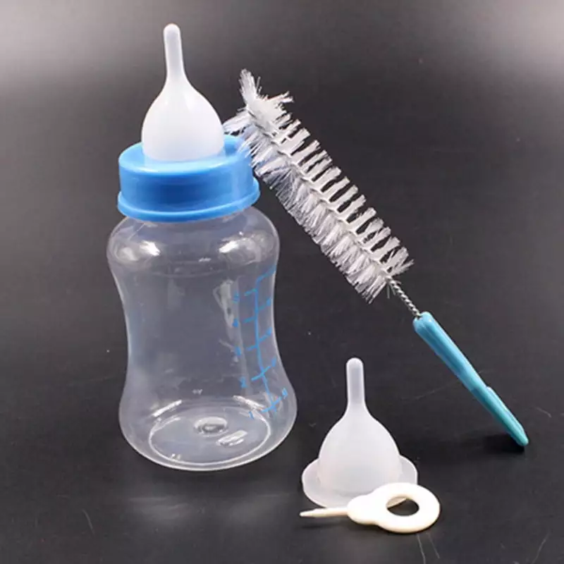 60/150ml Pet Cat Dog Milk Nursing Care Feeding Puppy Kitten Dispenser Bottle+Brush Set