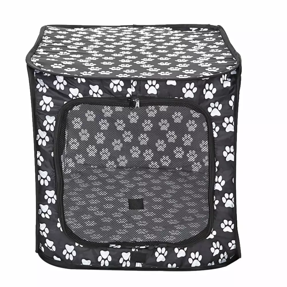 600D Oxford Cloth Portable Pet Tent Foldable Dog House Cage Cat Sleeping Bed Puppy Kitty Kennel (Grey)