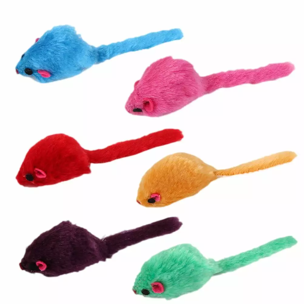 12Pcs Pet Cat Toy Plush Little Mouse Shaped Cat Toy Realistic Sound Pet Toys