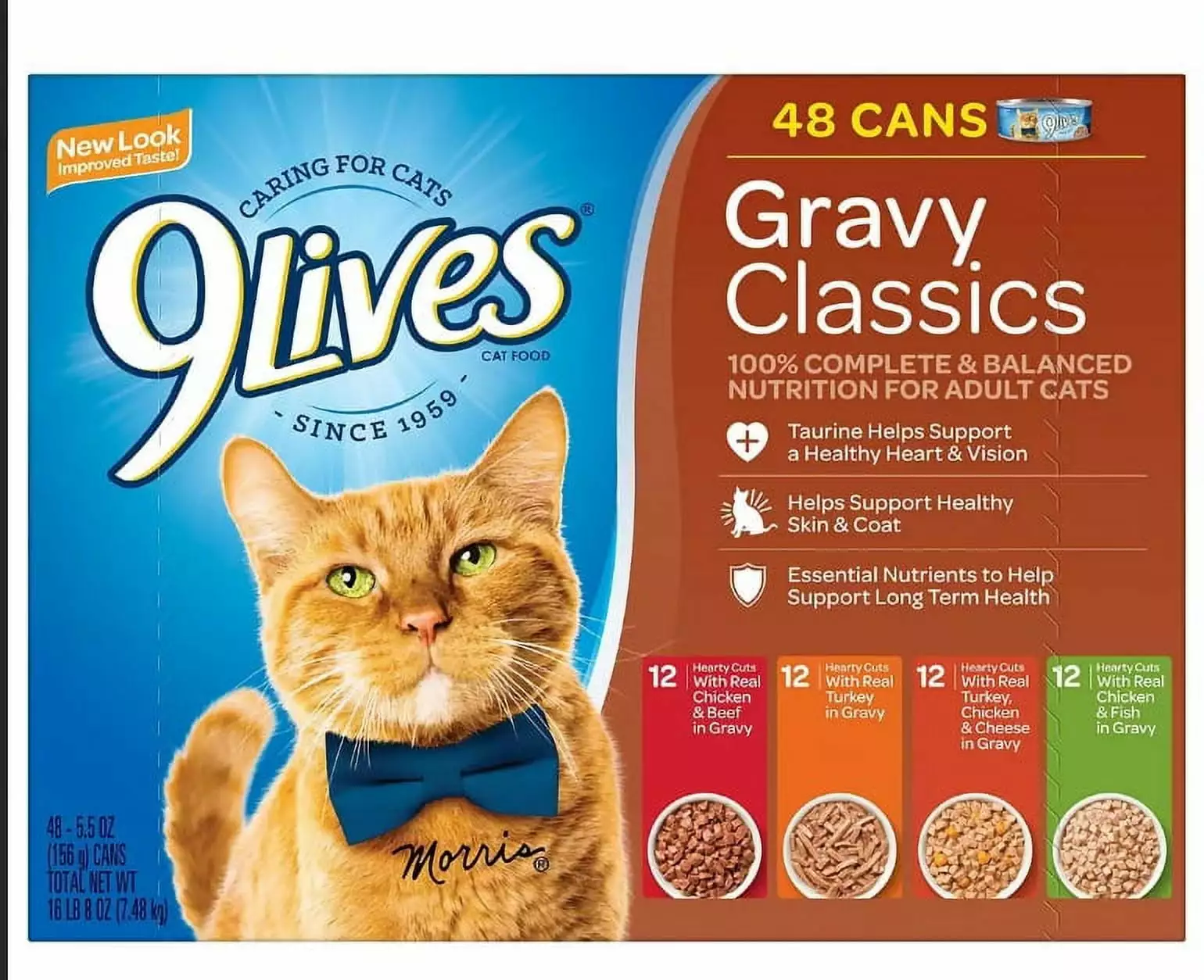 9 Lives Gravy Classics Wet Cat Food Variety Pack. 48 pk.