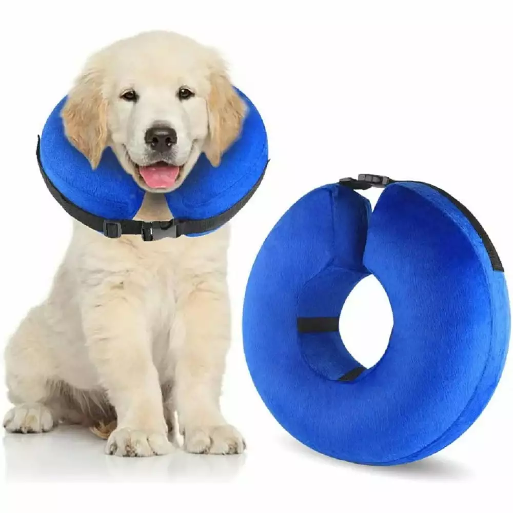 Cowin Protective Inflatable Cone Collar for Dogs and Cats. Soft Pet Recovery E-Collar Cone Small Medium Large Dogs. Designed to Prevent Pets from Touching Stitches