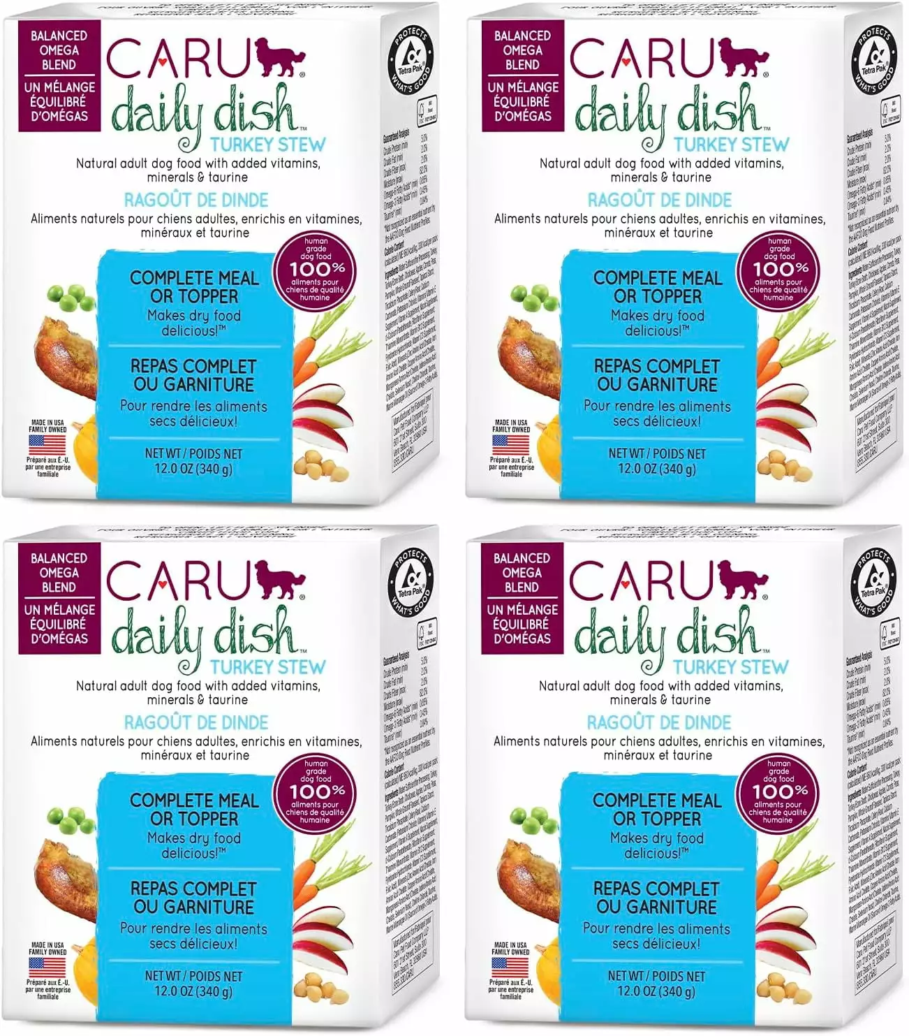 - Daily Dish Turkey Stew - Healthy Functional Wet Dog Food or Food Topper - 12 oz Cartons - Pack of 4