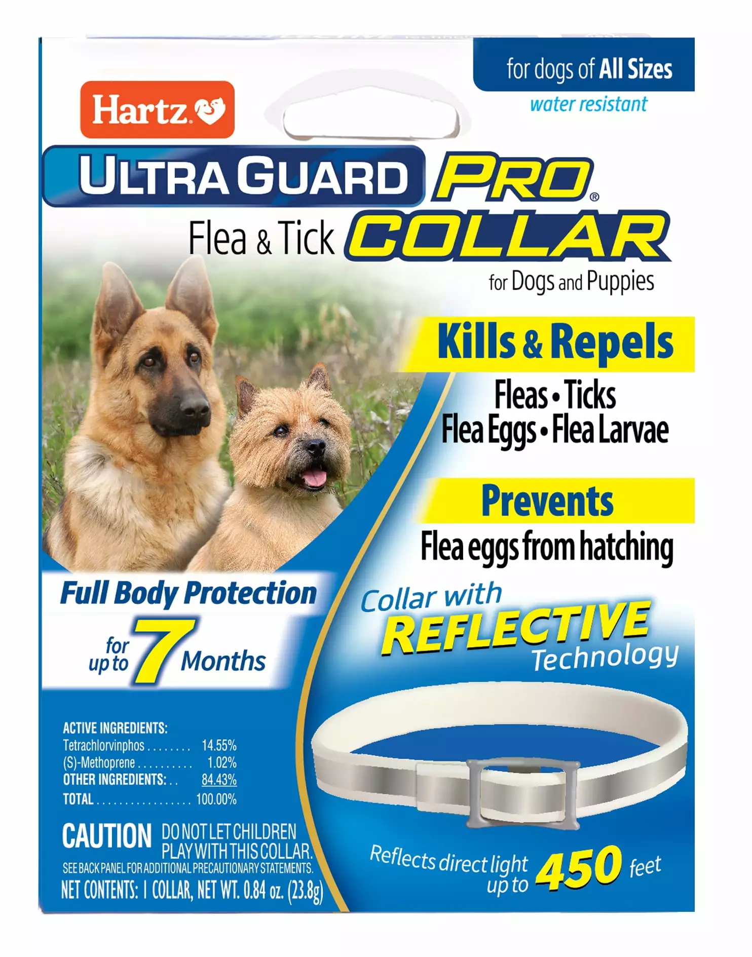 Hartz UltraGuard Pro Reflective Flea & Tick Collar for Dogs and Puppies. 7 Months Protection. 1ct