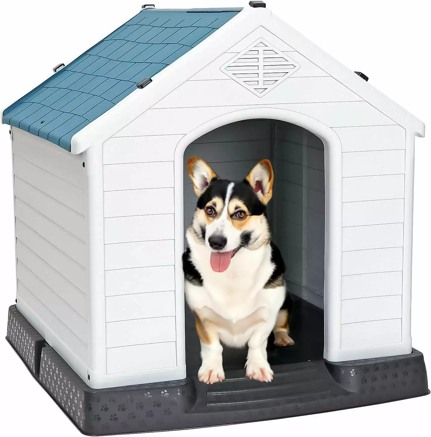 Large 28 Inch Dog House - Waterproof Outdoor Indoor Doghouse Pet Dog Kennel.Insulated Puppy Shelter w/Elevated Floor & Air Vents. for Small Medium Large Dogs