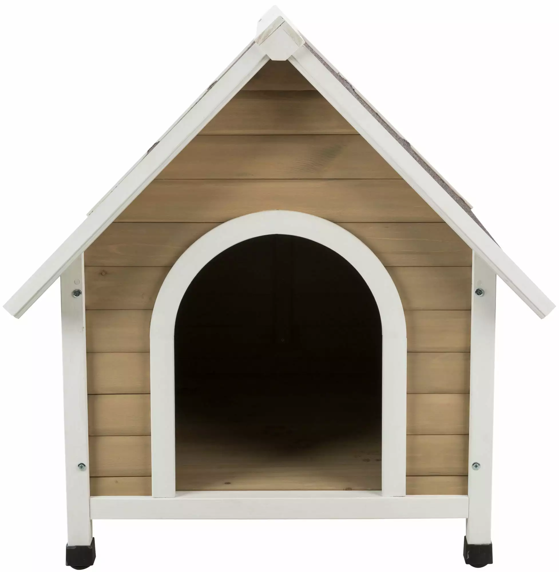 TRIXIE Cottage Weatherproof Large Wooden Outdoor Dog House with Elevated Floor. Tan