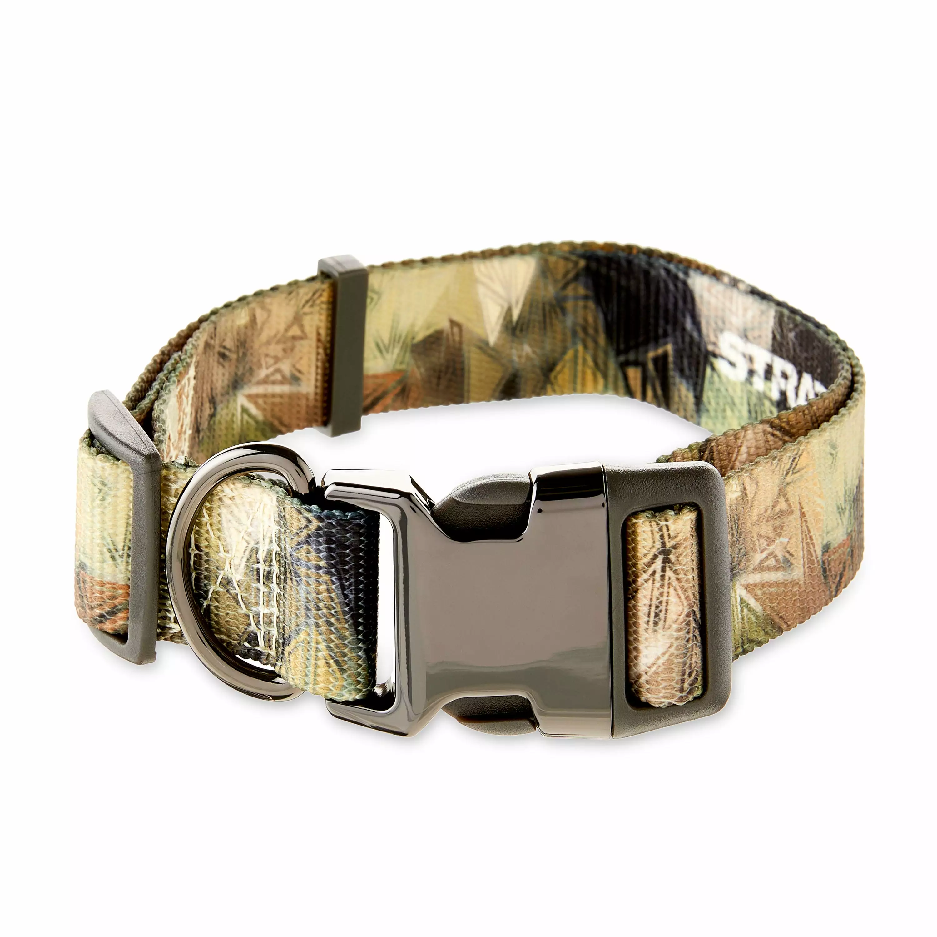 Vibrant Life Polyester Strategy Graph x Camo Fashion Dog Collar. Strategy Camo. Large